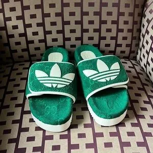 Gucci x Adidas limited edition terry cloth GG embossed logo monogram slides NEW Gucci X Adidas Yellow Terry Cloth GG Monogram Platform  main image 2